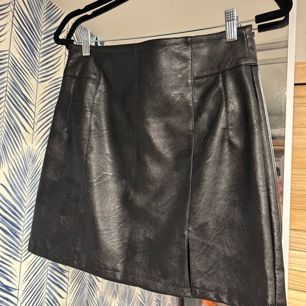 Top Shop Faux Leather Mini Skirt